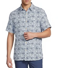 Rowm Short Sleeve Textured Swirl Print Shirt