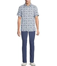 Rowm Short Sleeve Textured Swirl Print Shirt