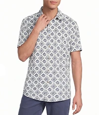 Rowm Short Sleeve Textured Tile Print Shirt