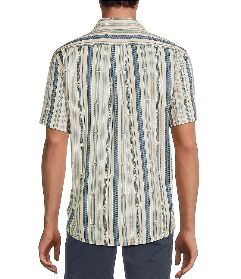 Rowm Short Sleeve Western Stripe Print Shirt