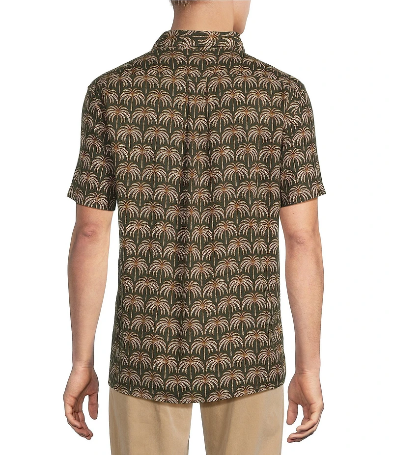 Rowm Short Sleeve Zig Palm Print Shirt