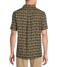 Rowm Short Sleeve Zig Palm Print Shirt