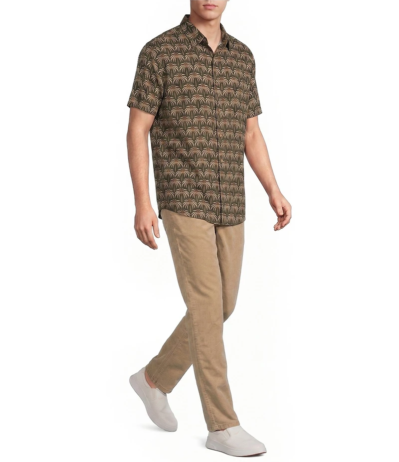 Rowm Short Sleeve Zig Palm Print Shirt