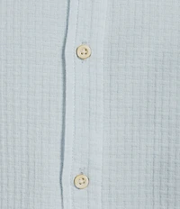 Rowm Solid Texture Short Sleeve Point Collar Button Front Shirt