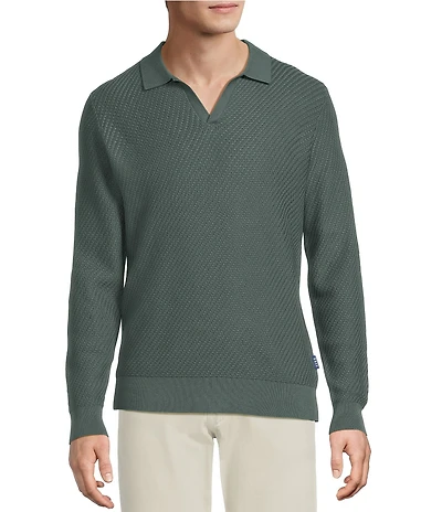 Rowm Textured Johnny Collar Sweater