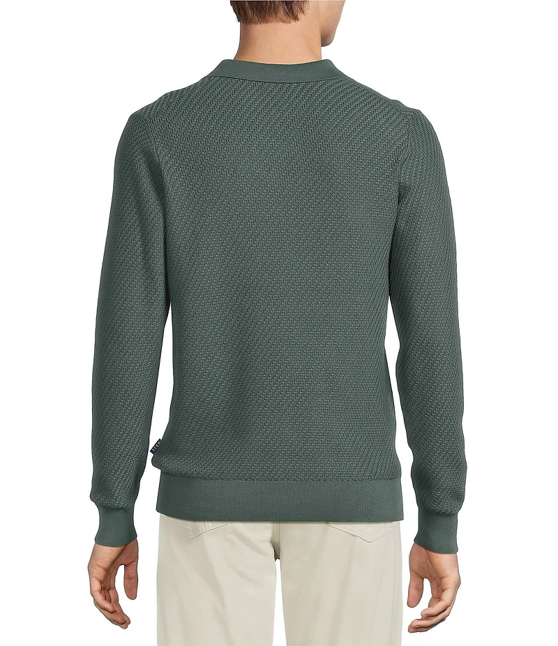 Rowm Textured Johnny Collar Sweater