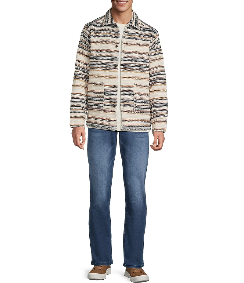 Rowm The Drifter Jacquard Long Sleeve Stripe Chore Jacket