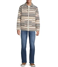Rowm The Drifter Jacquard Long Sleeve Stripe Chore Jacket