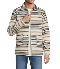 Rowm The Drifter Jacquard Long Sleeve Stripe Chore Jacket