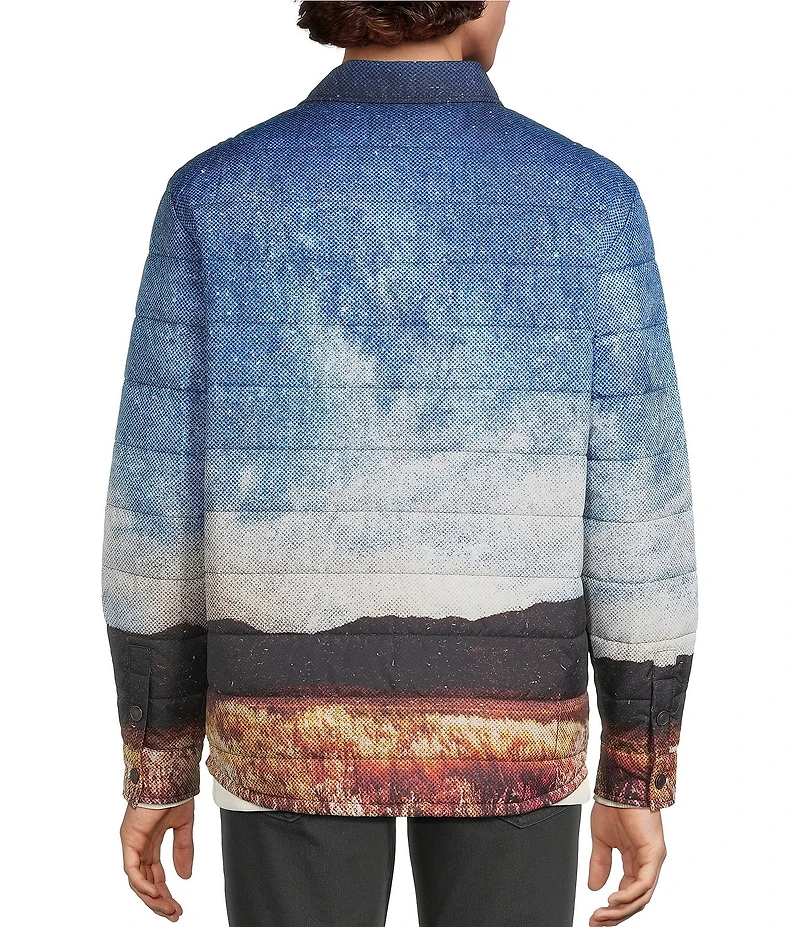 Rowm The Drifter Long Sleeve Western Landscape Printed Scenic Shirt Jacket