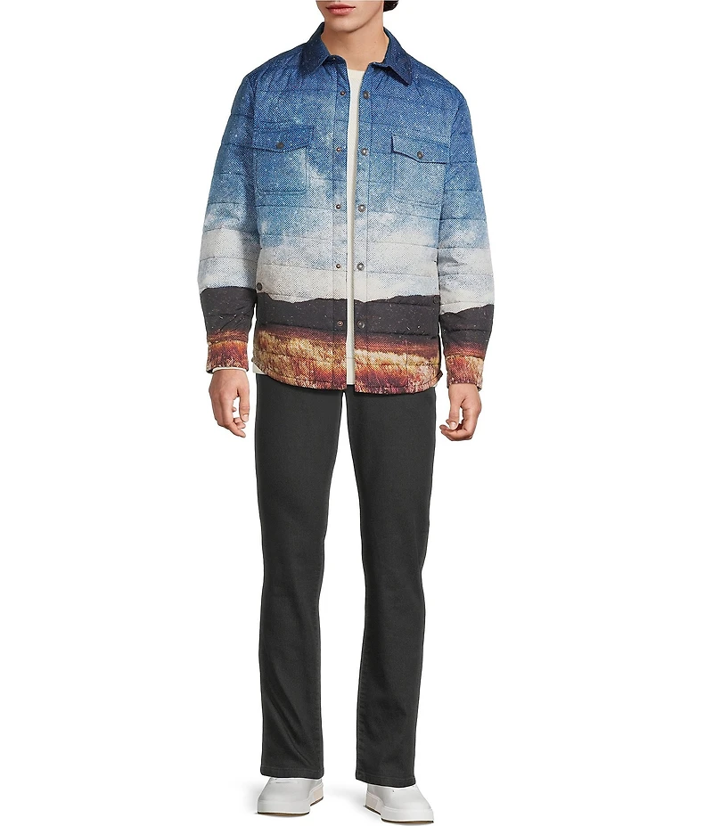 Rowm The Drifter Long Sleeve Western Landscape Printed Scenic Shirt Jacket