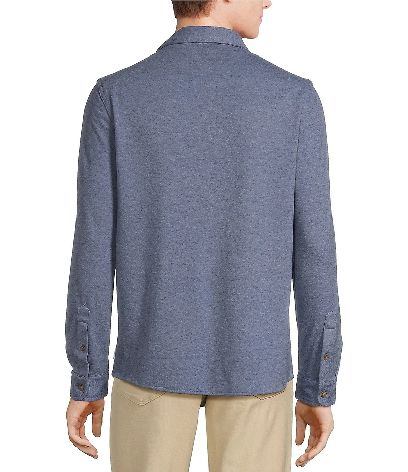 Rowm The Keeper Long Sleeve Solid Jersey Button Down Knit Shirt