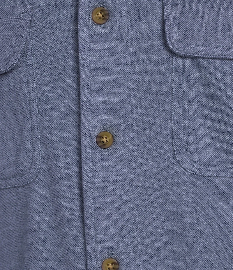 Rowm The Keeper Long Sleeve Solid Jersey Button Down Knit Shirt