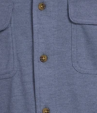 Rowm The Keeper Long Sleeve Solid Jersey Button Down Knit Shirt