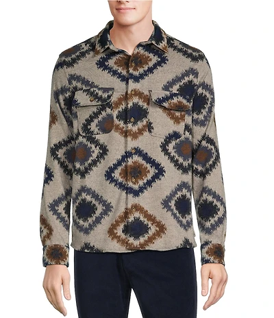 Rowm The Keeper Long Sleeve Southwestern Jacquard Button Down Knit Shirt