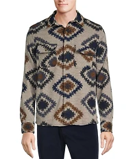 Rowm The Keeper Long Sleeve Southwestern Jacquard Button Down Knit Shirt