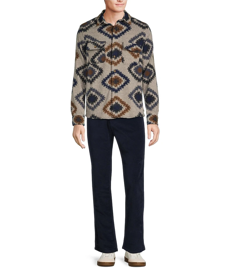 Rowm The Keeper Long Sleeve Southwestern Jacquard Button Down Knit Shirt