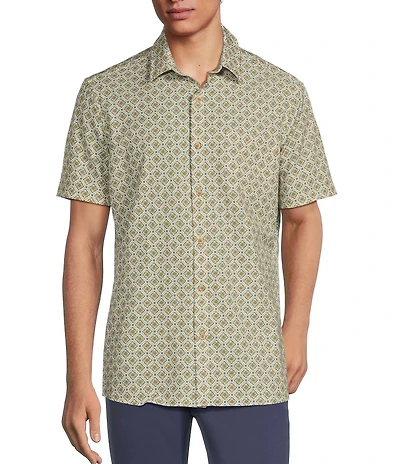Rowm Tourister Rec & Relax Short Sleeve Diamond Print Shirt
