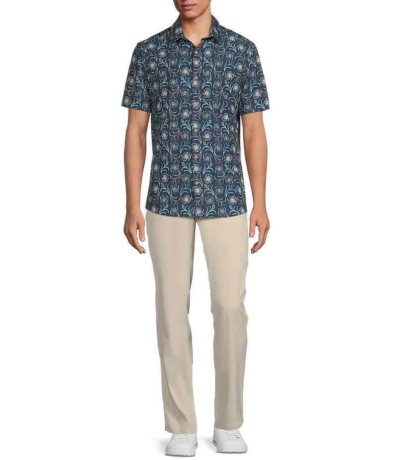 Rowm Tourister Rec & Relax Short Sleeve Swirl Print Shirt