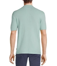 Rowm Tourister Short Sleeve Chunky Twill Sweater Button Front Shirt
