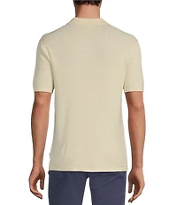 Rowm Tourister Short Sleeve Chunky Twill Sweater Button Front Shirt