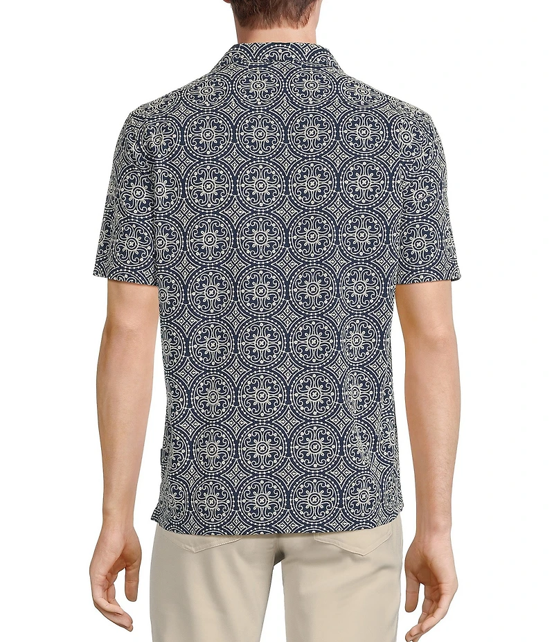 Rowm Tourister Short Sleeve Eyelet Solid Button-Front Shirt