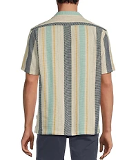 Rowm Tourister Short Sleeve Multi Stripe Camp Button Front Shirt