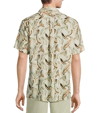 Rowm's Outsider's Oasis Short Sleeve Banana Leaf Print Shirt