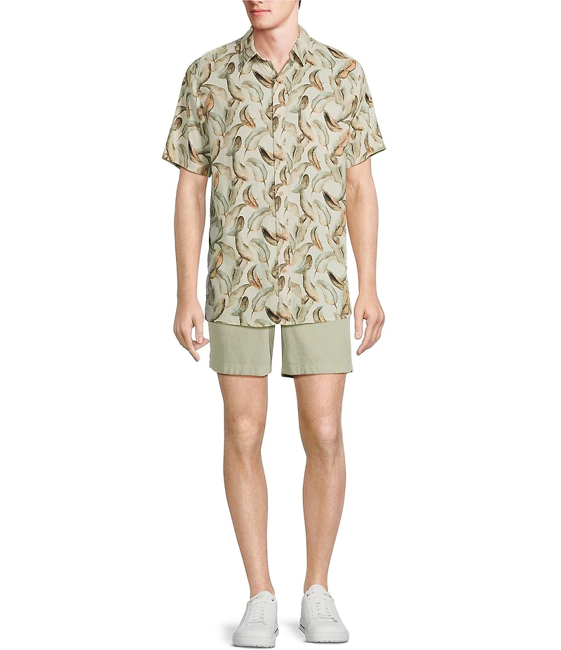 Rowm's Outsider's Oasis Short Sleeve Banana Leaf Print Shirt
