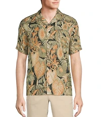 Rowm's Outsider's Oasis Short Sleeve Ikap Tropical Print Shirt