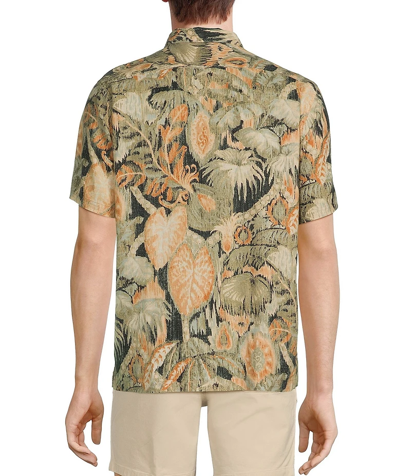 Rowm's Outsider's Oasis Short Sleeve Ikap Tropical Print Shirt