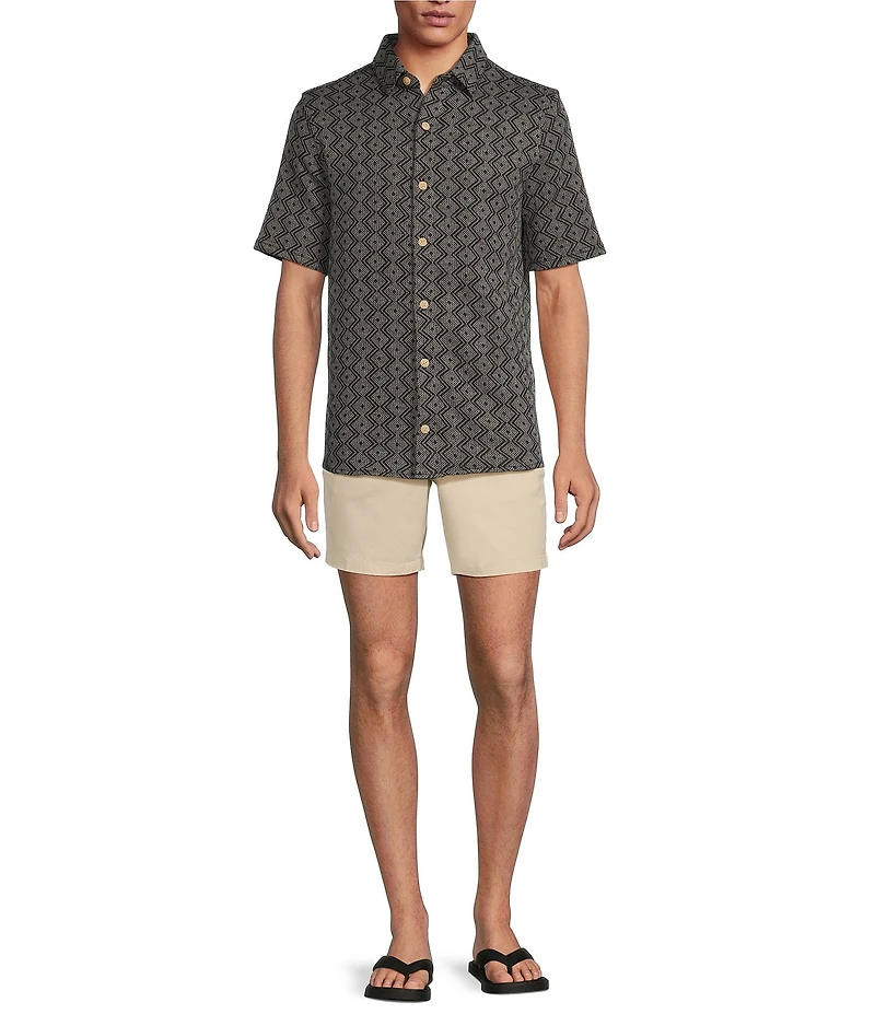 Rowm's Outsider's Oasis Short Sleeve Jacquard Weekender Coatfront