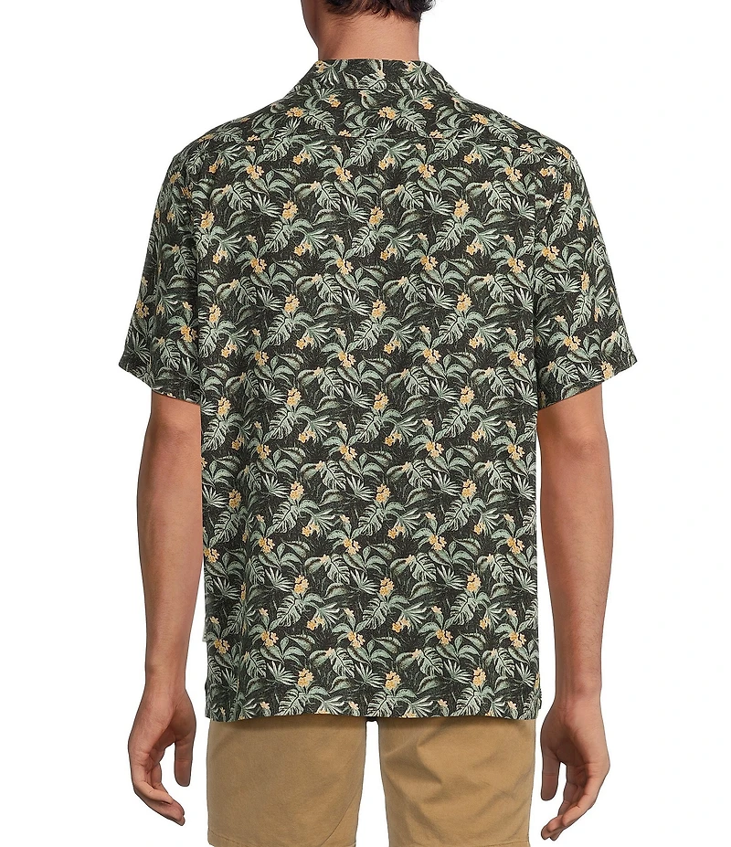 Rowm's Outsider's Oasis Short Sleeve Leaf Print Shirt