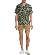 Rowm's Outsider's Oasis Short Sleeve Leaf Print Shirt