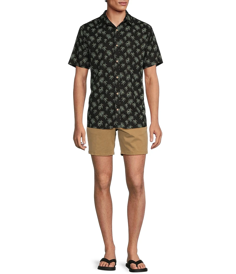 Rowm's Outsider's Oasis Short Sleeve Mini Palm Print Shirt