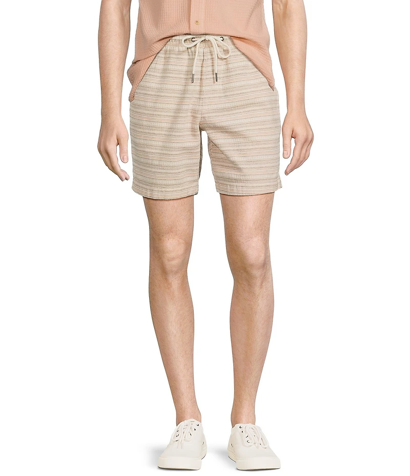 Rowm's Outsider's Oasis Slub Striped 7#double; Inseam Shorts