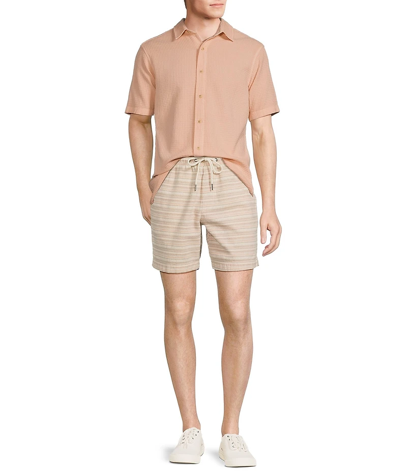 Rowm's Outsider's Oasis Slub Striped 7#double; Inseam Shorts