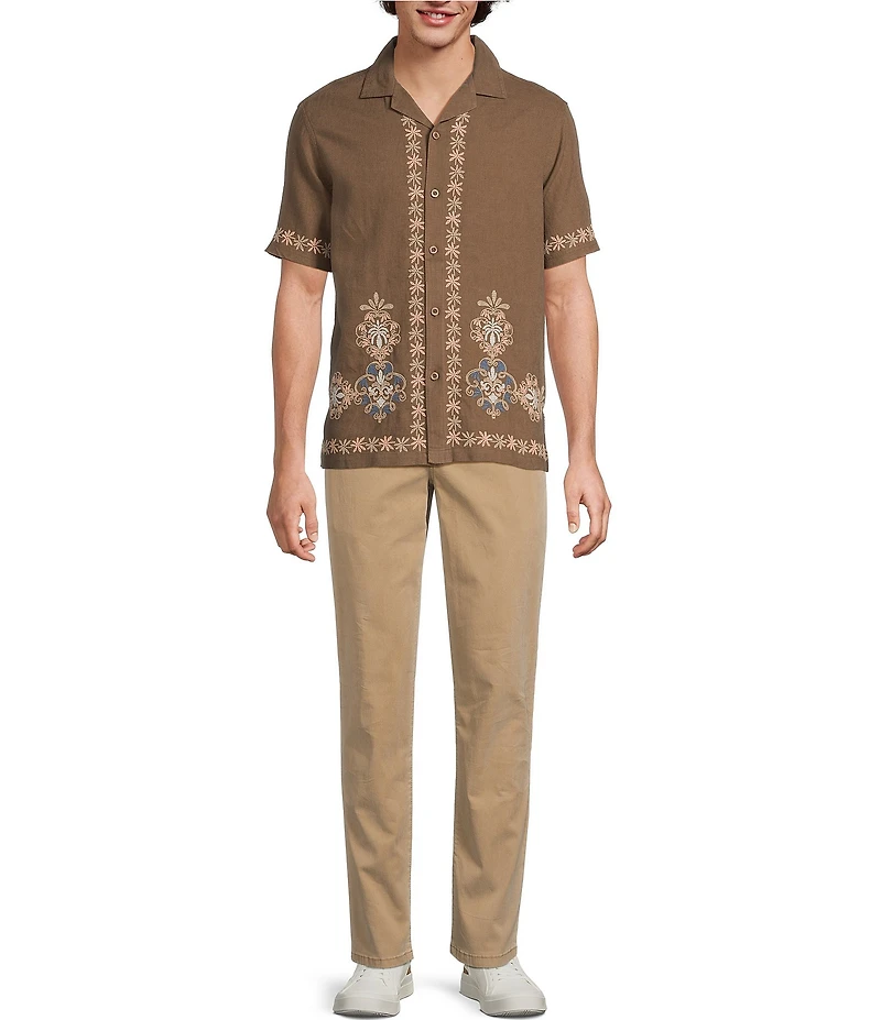 Rowm's Short Sleeve Placed Palm Camp Shirt