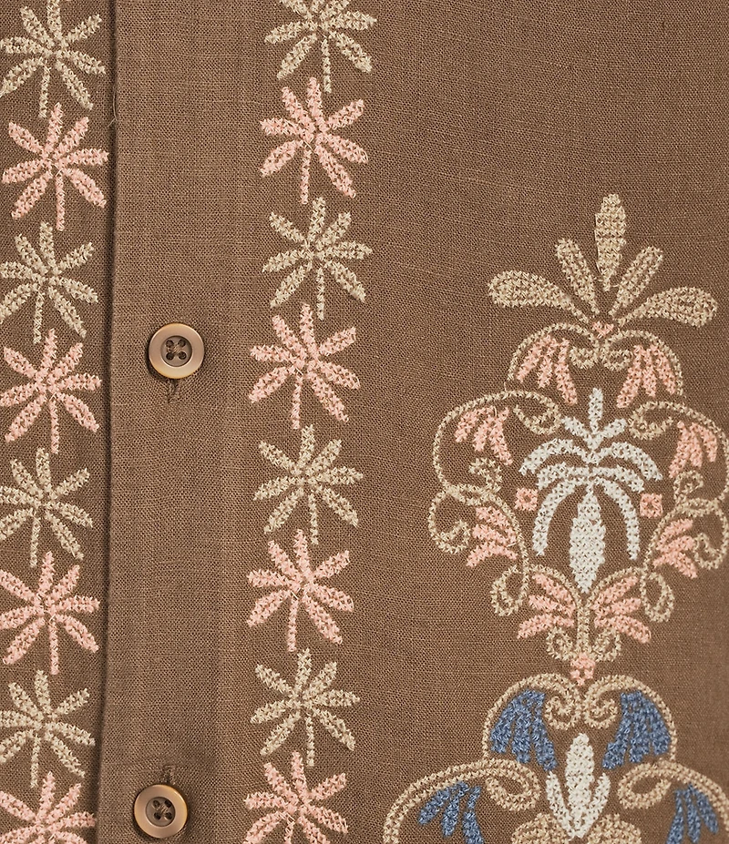 Rowm's Short Sleeve Placed Palm Camp Shirt