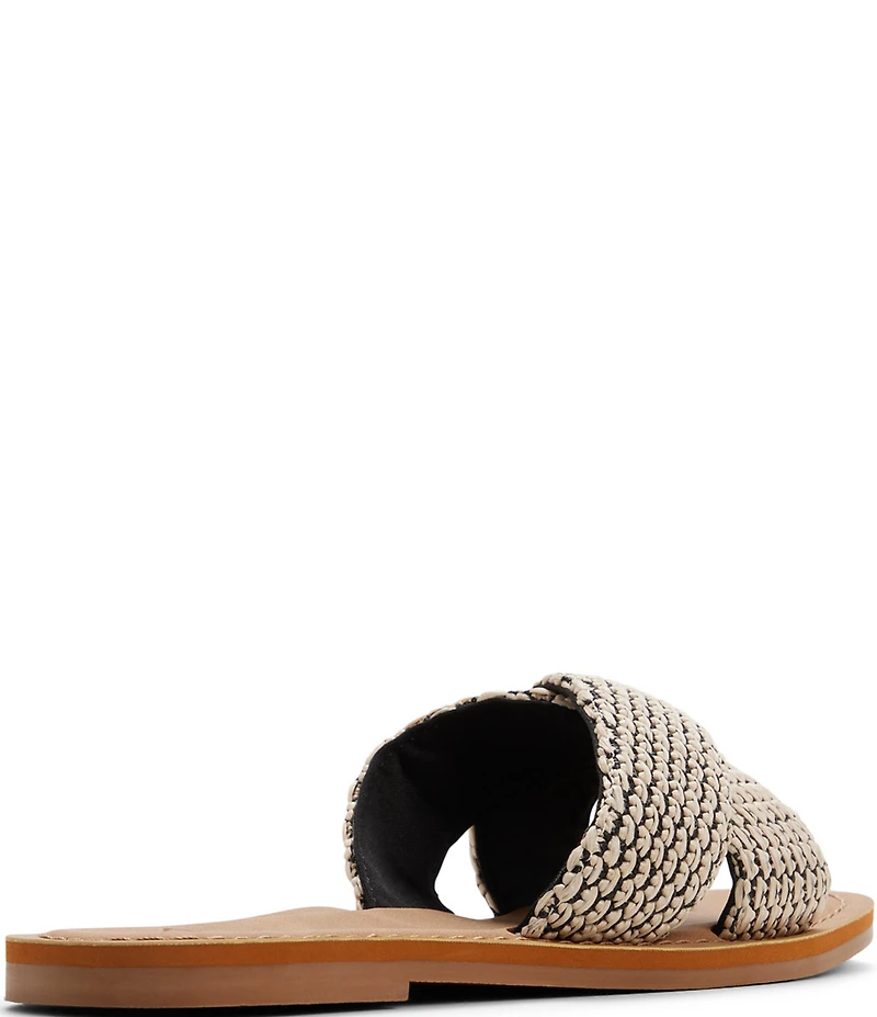 Roxy Andreya Woven Raffia Cross Band Slide Sandals