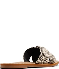 Roxy Andreya Woven Raffia Cross Band Slide Sandals