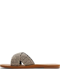 Roxy Andreya Woven Raffia Cross Band Slide Sandals