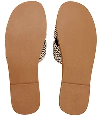 Roxy Andreya Woven Raffia Cross Band Slide Sandals