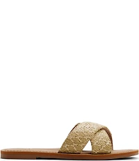 Roxy Andreya Woven Raffia Cross Band Slide Sandals