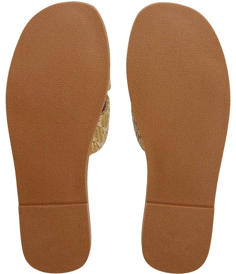 Roxy Andreya Woven Raffia Cross Band Slide Sandals