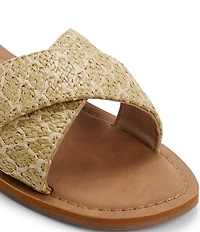 Roxy Andreya Woven Raffia Cross Band Slide Sandals