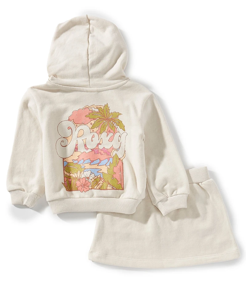 Roxy Baby Girls Long Sleeve French Terry Hoodie & Matching Skirt Set