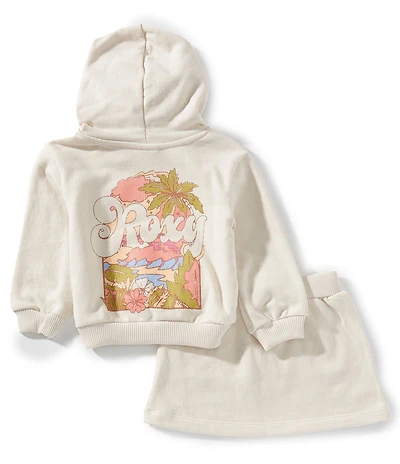 Roxy Baby Girls Long Sleeve French Terry Hoodie & Matching Skirt Set