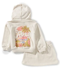 Roxy Baby Girls Long Sleeve French Terry Hoodie & Matching Skirt Set