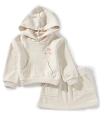 Roxy Baby Girls Long Sleeve French Terry Hoodie & Matching Skirt Set